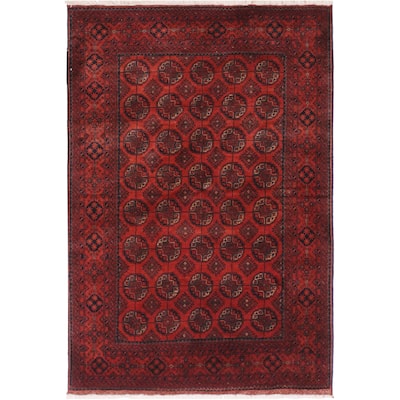 Vintage Biljik Khal Mohammadi Colin Red/Black Rug - 4'2'' x 6'6''
