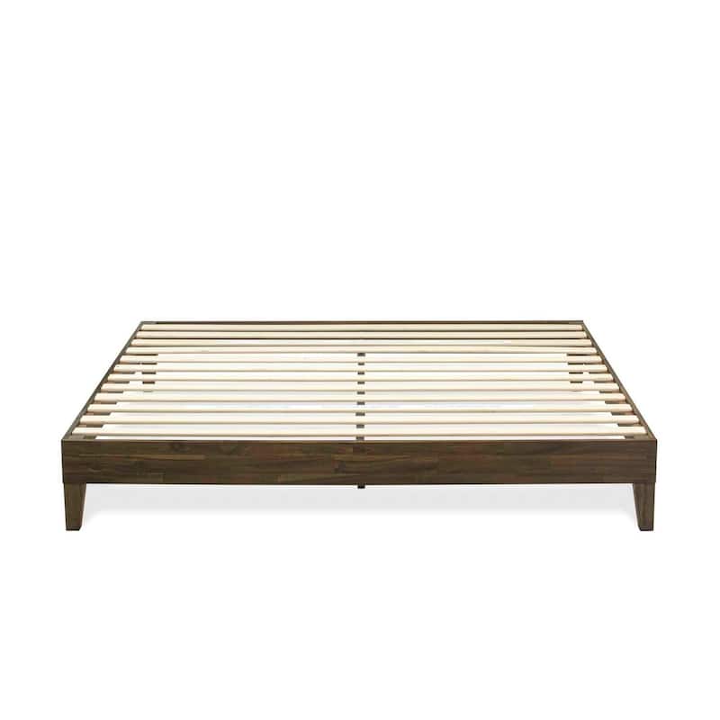 Queen Bed Frame with Hardwood Legs - Walnut Finish Bedroom Furniture