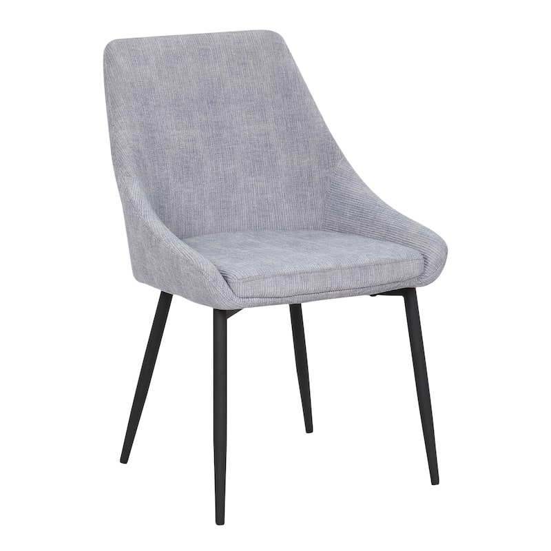 Silver Orchid Alba Upholstered Dining Chair with Black Metal Finish - Set of 2 - Grey Corduroy