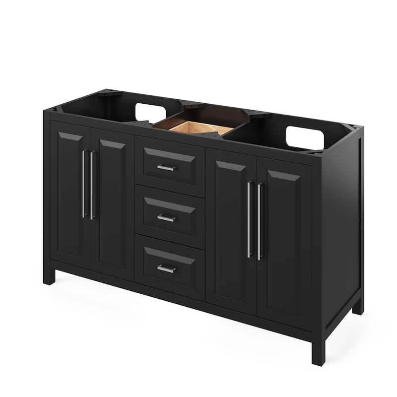 Jeffrey Alexander VN2CAD-60-NT Cade 60" Double Free Standing Vanity - Black - Anthracite Finish