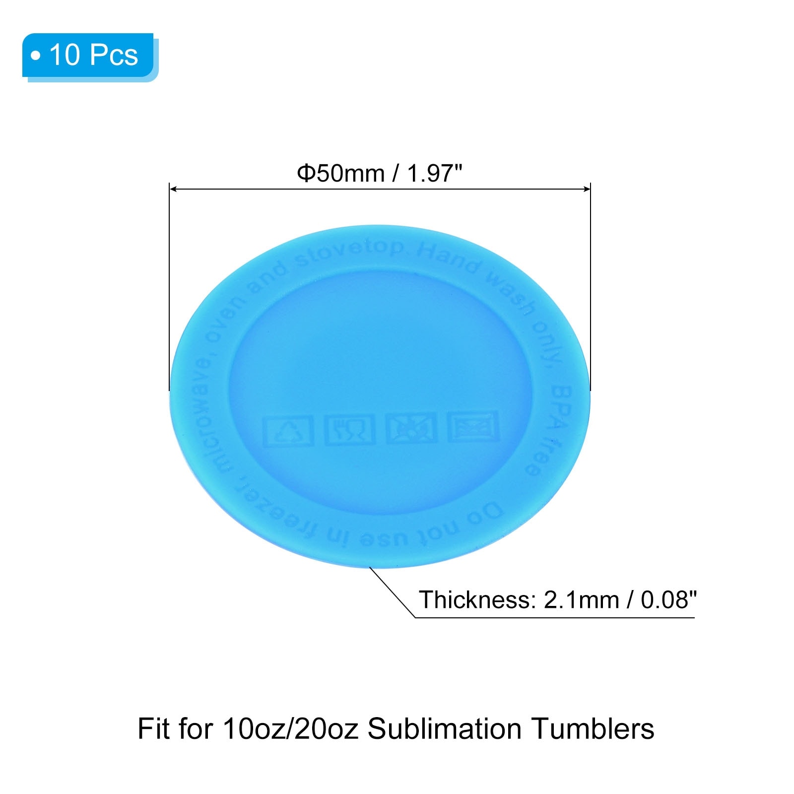 Rubber Bottoms Silicone Bottoms - 10Pcs, 50mm