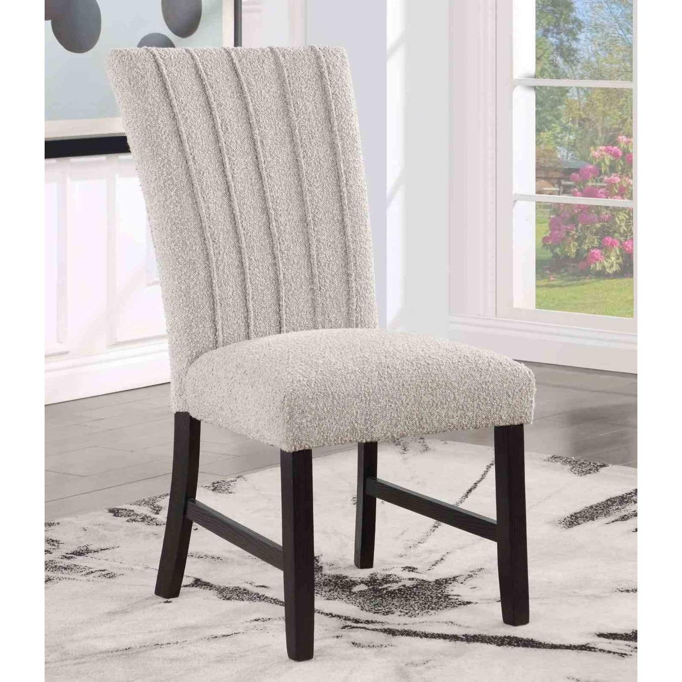 Dining Side Chairs Set Contemporary Gray Black Finish