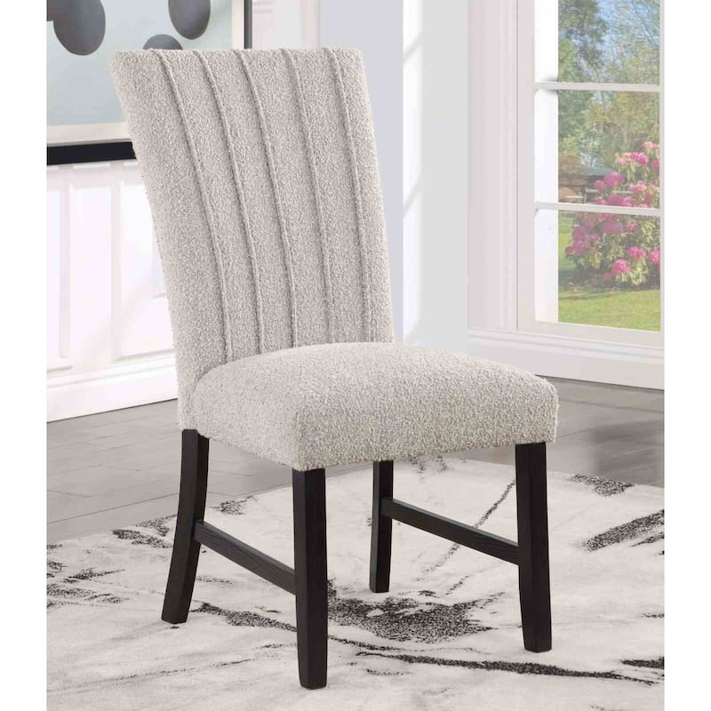 Dining Side Chairs Set Contemporary Gray Black Finish