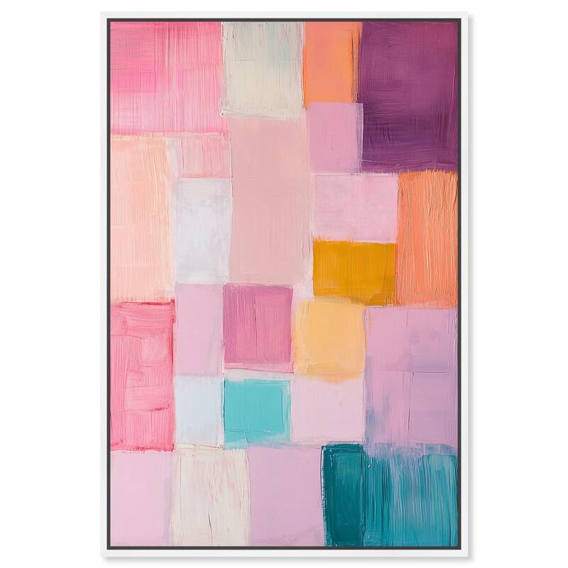 Color Squares III Canvas by Art Remedy - 10" x 15" - White