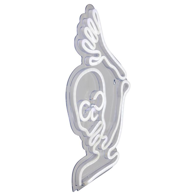 15" White LED Lighted Neon Style Skeleton Halloween Window Silhouette
