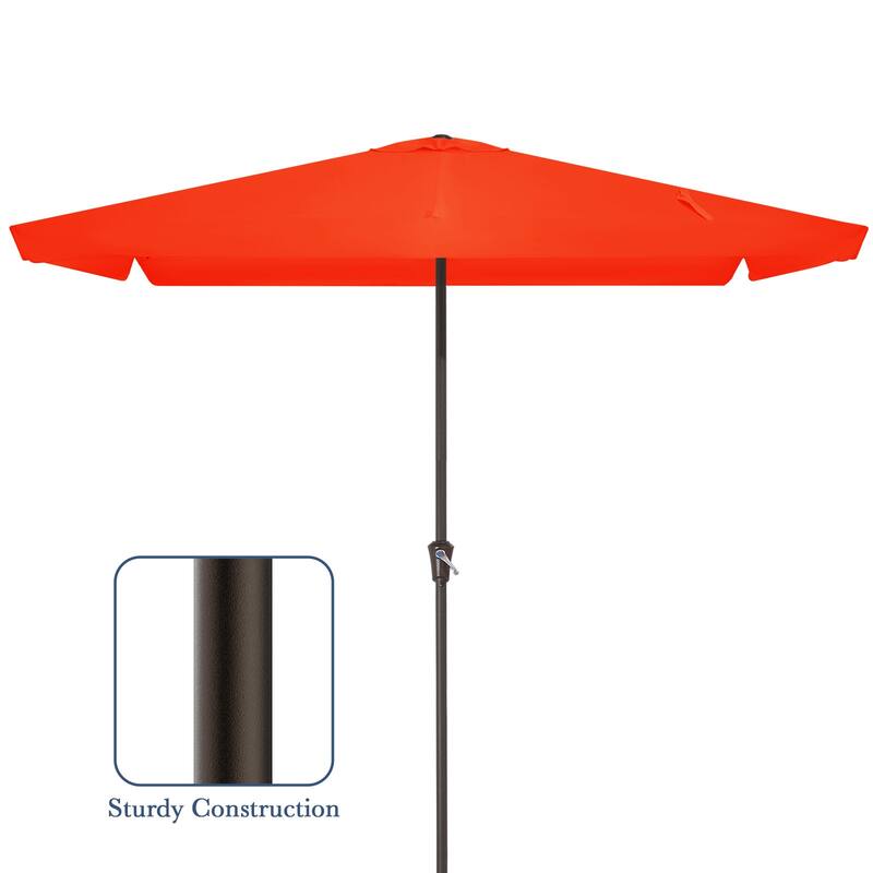 8*10ft Rectangular Patio Market Umbrella with Sagging Edge，UV Risistance,Crank & Tilt