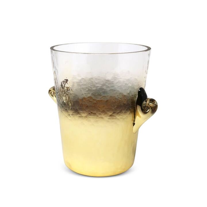 Glass Ice Bucket With Gold Décor