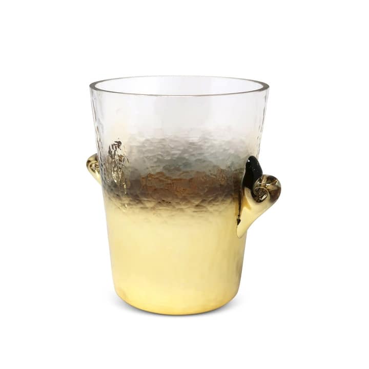 Glass Ice Bucket With Gold Décor