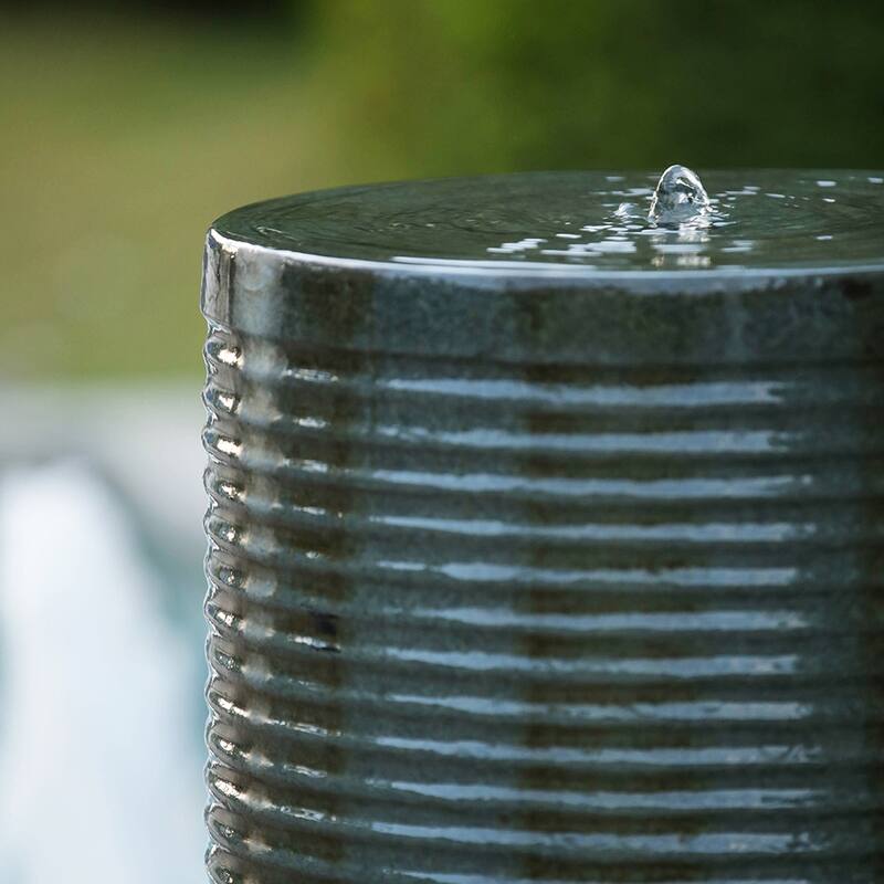 GDFStudio - Azura Outdoor Concrete Ribbed Water Fountain
