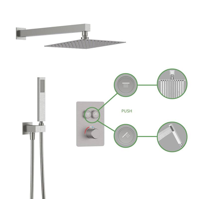 GIVINGTREE Complete Shower System with Rough-In Valve - 12 inch