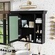 preview thumbnail 4 of 5, 35'' x 28''Black Wall-Mounted Bathroom Cabinet with Mirror Door, Featuring 6 Shelves