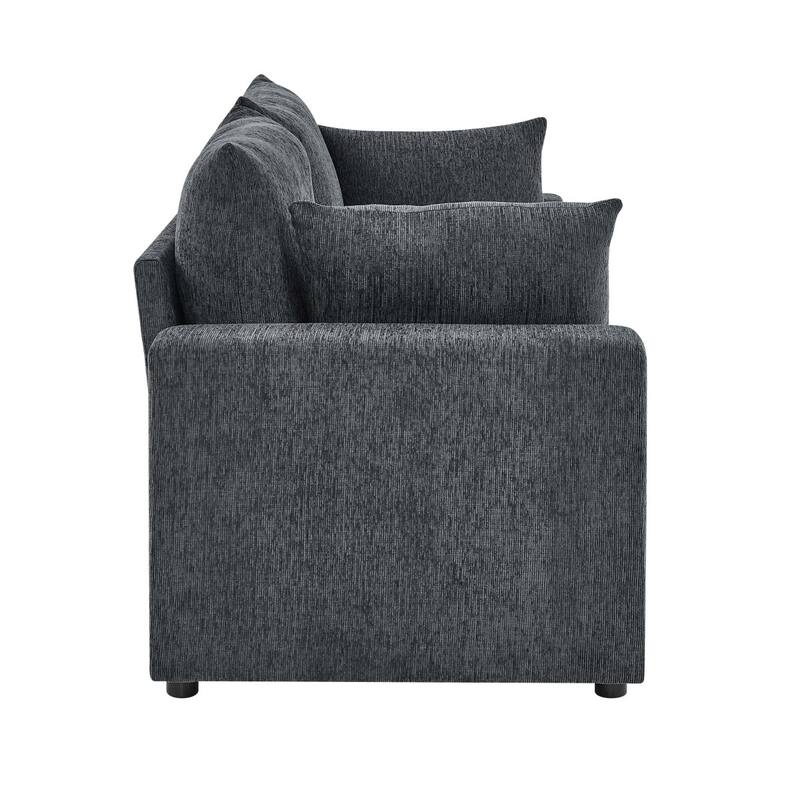 78" Modern Upholstered 2-seater Sofa with 2 Throw Pillows