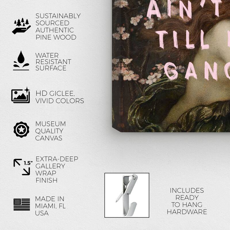 Wynwood Studio Canvas Fashion and Glam Gangsta Love Pink and Light Pink Modern & Contemporary Wall Art Canvas Print