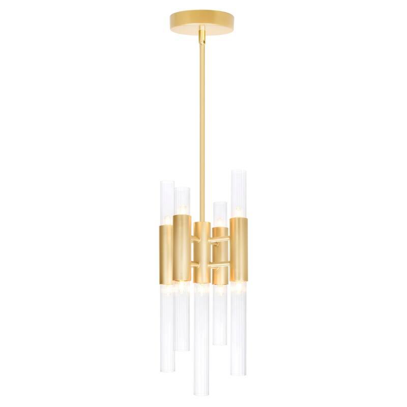 Orgue 9 Light 8in Satin Gold Mini Pendant - Satin Gold - Satin Gold