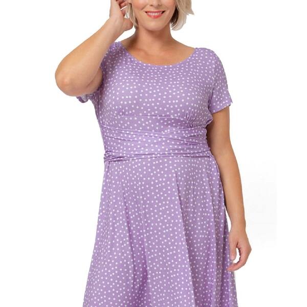 leota fit and flare dress Leota Women's Brittany Print Fit & Flare Jersey Midi Dress Purple - Bed Bath & Beyond