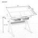 preview thumbnail 6 of 5, Nestfair Black Adjustable Tempered Glass Drafting Printing Table with Chair
