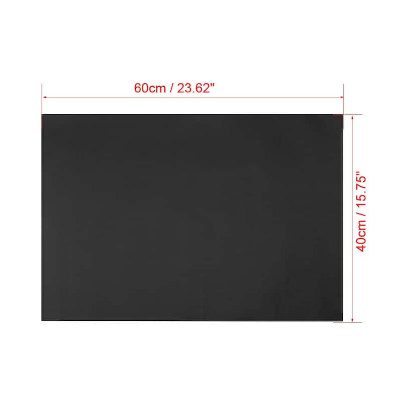 BBQ Grill Mats Non Stick Reusable Barbecue Grilling Accessories 60cmx40cm Black - Black