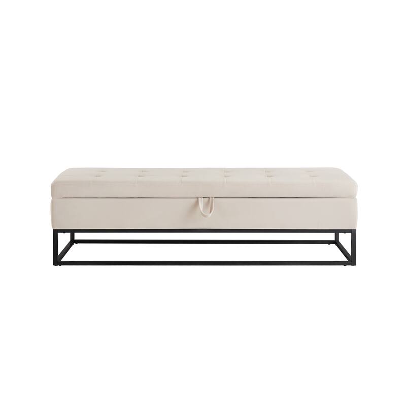 58.6" Bed Bench Metal Base with Storage
