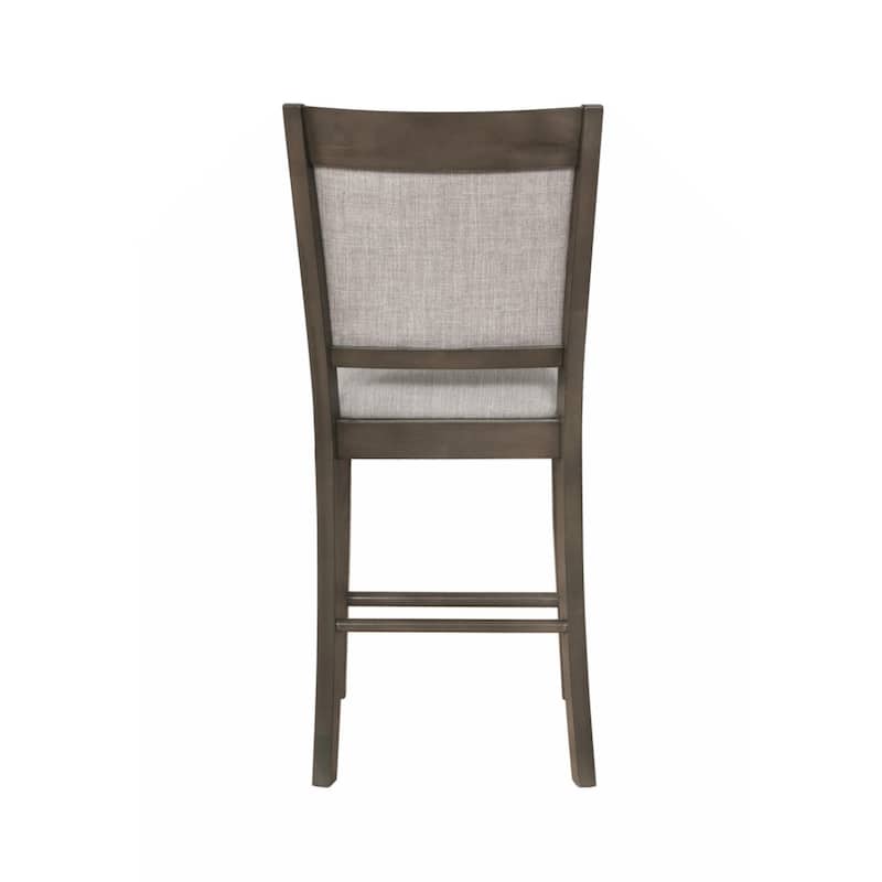 Farmhouse Style 2pc Linen Counter Height Chair Bar Stool Footrest Wooden Furniture