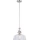 preview thumbnail 1 of 8, Vaxcel Lighting Beloit Single Light 12" Wide Pendant with A Glass Satin Nickel