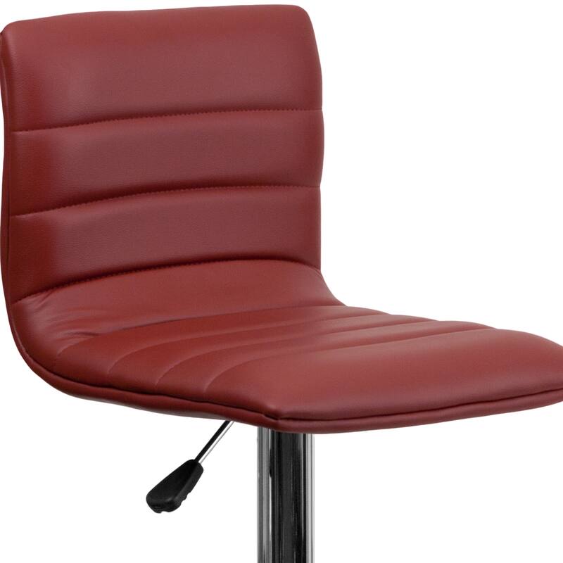 Modern Vinyl Stitch Back Adjustable Height Barstool - 16"W x 19"D x 35" - 44"H