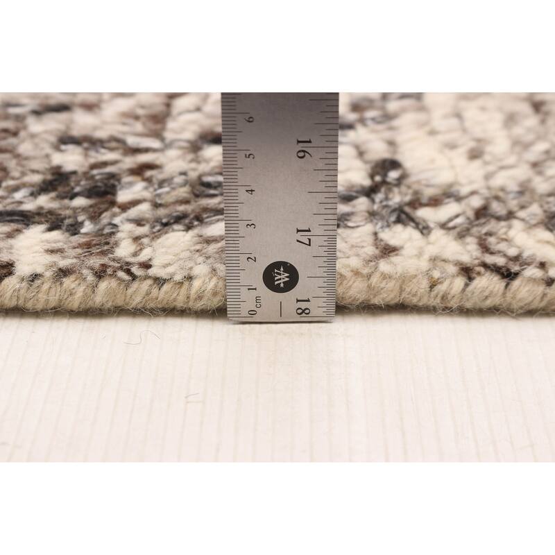 ECARPETGALLERY Hand-knotted Tangier Cream, Taupe Wool Rug - 5'5 x 7'7