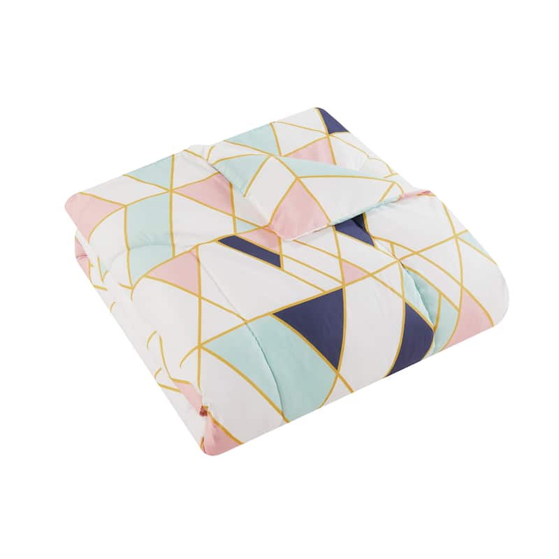 Style 212 Geo Pink/Blue 7 Piece Bed in a Bag