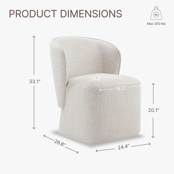 dimension image slide 0 of 4, Spruce & Spring Kyle Morden Fabric Dining Room Chair with Casters Wrap-round Back