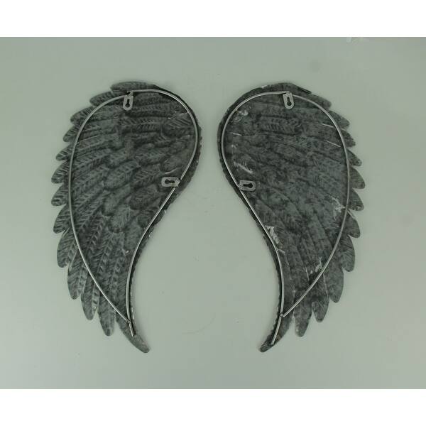 Shop Rustic Galvanized Metal Angel Wings Wall Decor Set