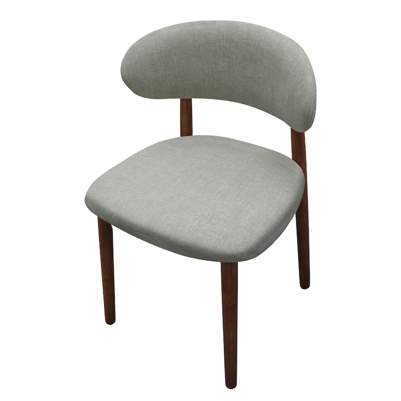 Flannelette Upholstered Dining Chair with Walnut Solid Wood Legs, Armless Chair Set of 2 for Kitchen, Restaurant, Living