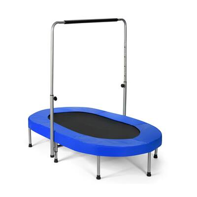 Large Dual-Person Trampoline with Foam-Padded Handle and Sturdy Steel Frame Fun Jumping for Kids