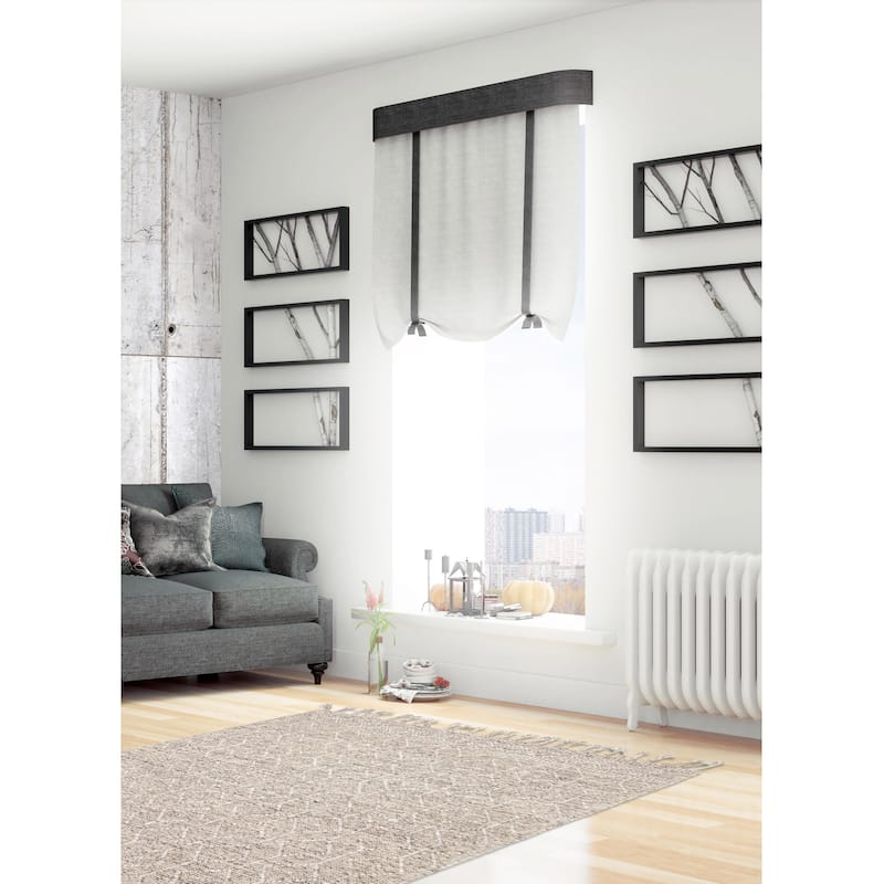 ECARPETGALLERY Braid weave Sienna Grey Wool Rug - 5'1 x 7'9
