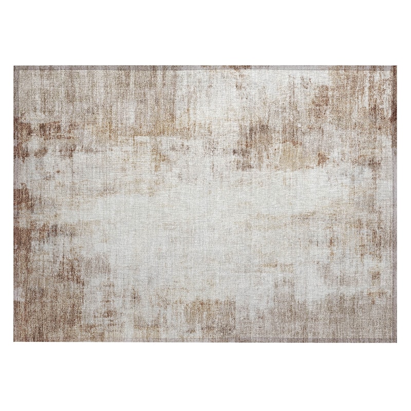 Machine Washable Indoor/Outdoor Abstract Solid Chantille Rug