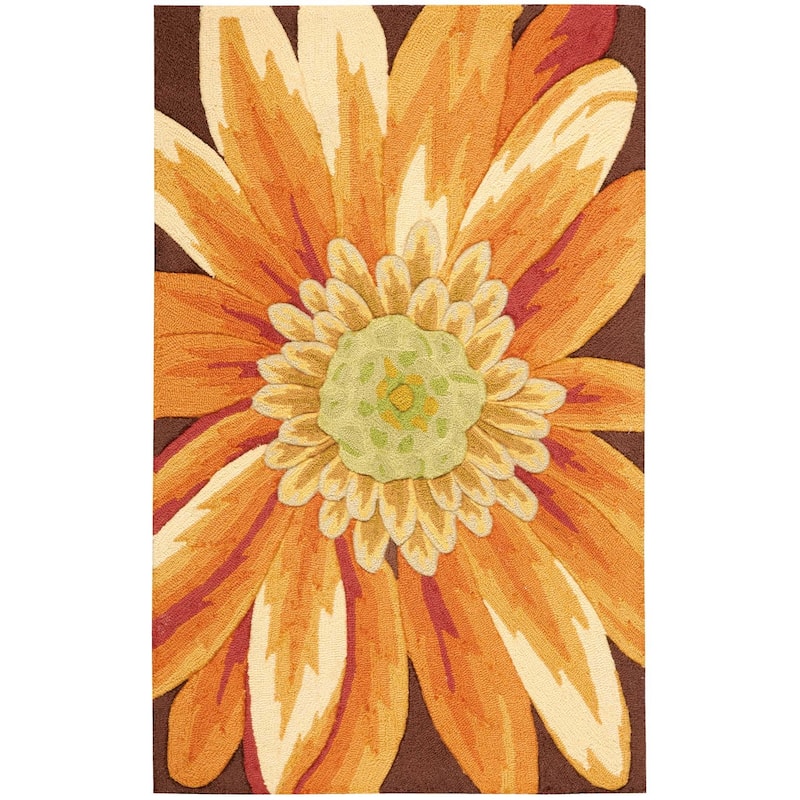 Gefam Floral Stain Resistant Area Rug By HomeRoots - 48' X '30' X '0.25