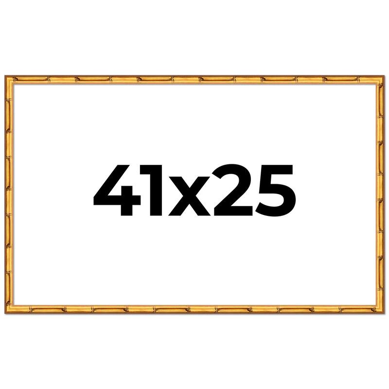 41x25 Frame Gold Bamboo Picture Frame Modern Photo Frame Includes UV Acrylic Shatter Guard Front Acid Free Foam Backing Board