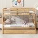 preview thumbnail 8 of 16, Bunk Bed with Trundle, Ladder and Guardrails, Convertible to 2 Full Size Beds