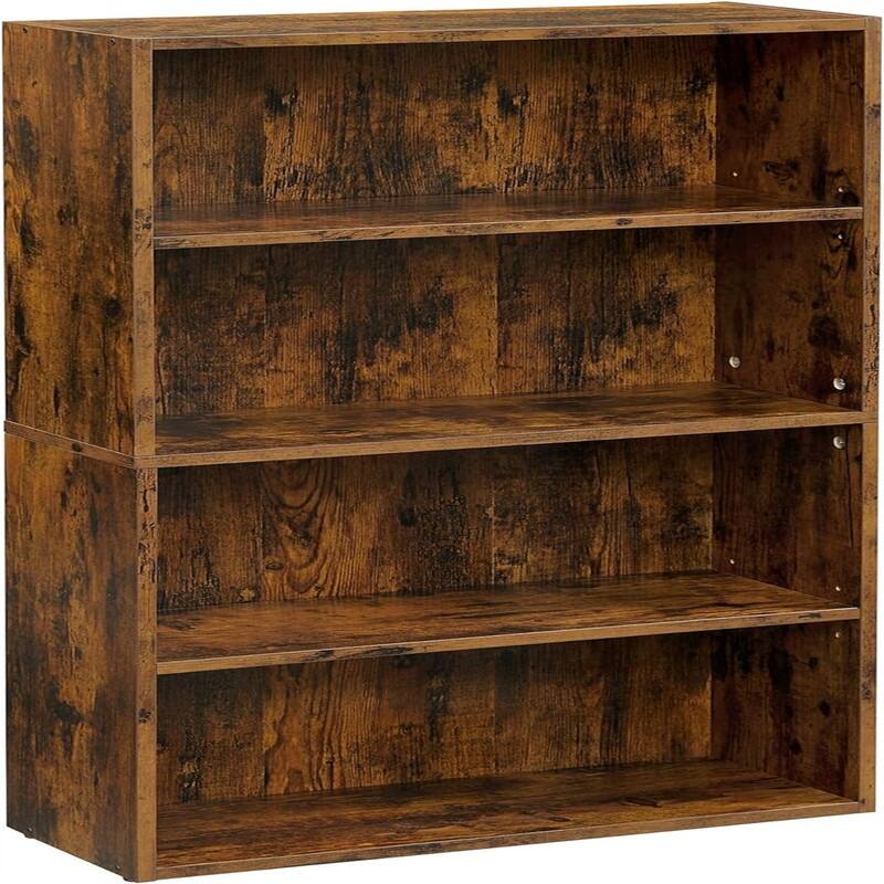 Bookshelf - 9.4"D x 23.6"W x 42.3"H - Rustic Brown