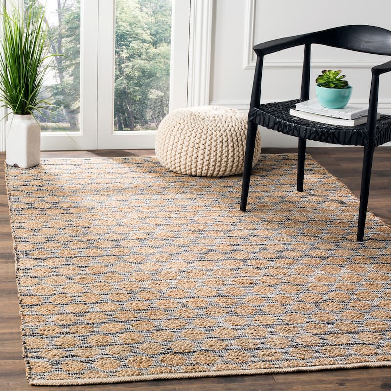 SAFAVIEH Handmade Cape Cod Majella Coastal Jute Rug - 9' x 12' - Black/Natural