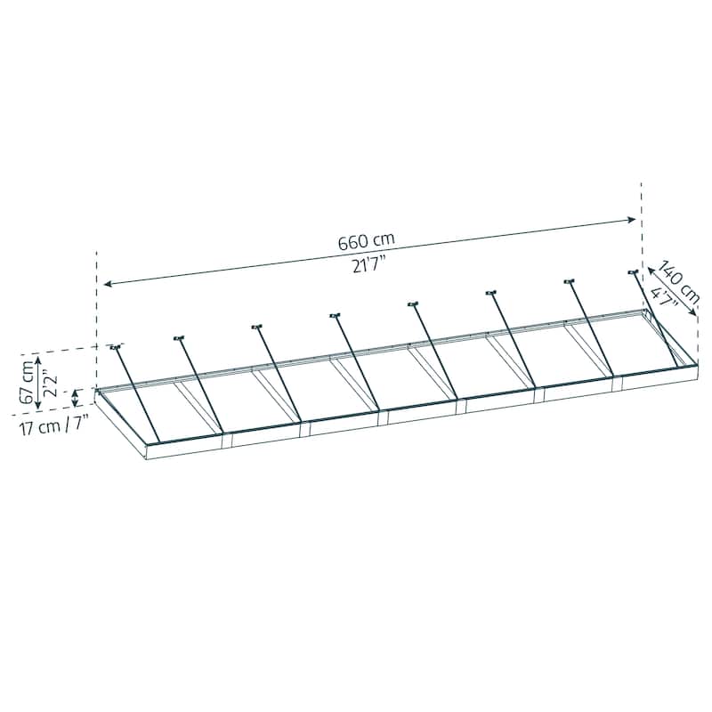 Sophia XL 5 ft. Door Awning Kit - Grey Structure & White Opal Panels