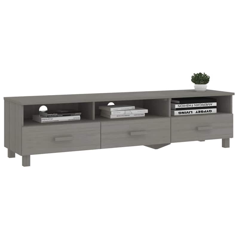 vidaXL TV Stand TV Console Sideboard TV Unit Cupboard HAMAR Solid Wood Pine - 62.2"x15.7"x15.7"