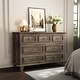 preview thumbnail 22 of 26, 7 Drawer Dresser, Wooden Chest of Drawers with Deep Drawers, 47 in Long Dressers TV Stand Grey
