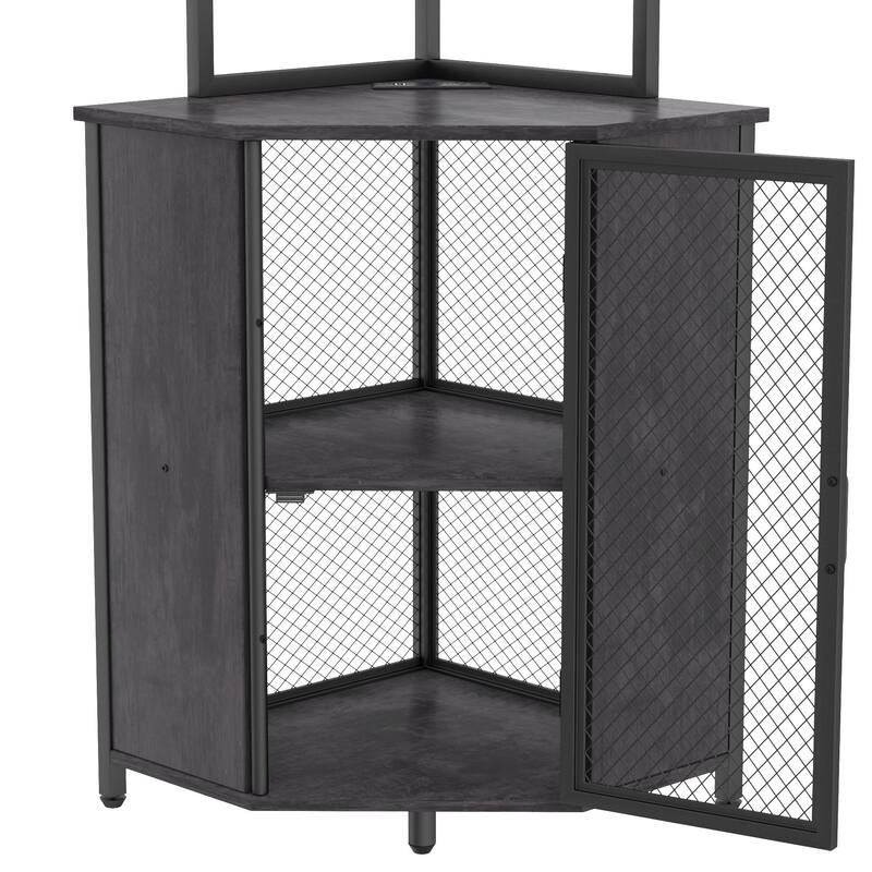 VECELO Tall Bookshelf 63.2"Large Bookcases Organizer with LED Lights Free-Standing Library Bookshelf with 5-Tier Storage Shelves