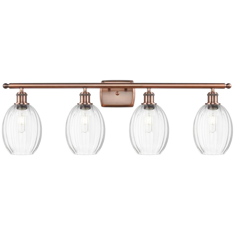 Innovations Lighting Endless Possibilities Ballston - Preston - 4 Light 36" Bulb Shade Bath Vanity Light - Clear/Antique Copper