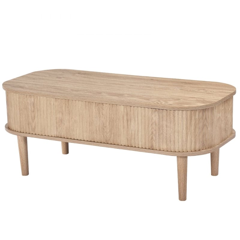 Mid-Century Lift-Top Coffee Table with Storage Compartments - 39.4 x 19 x 16 in