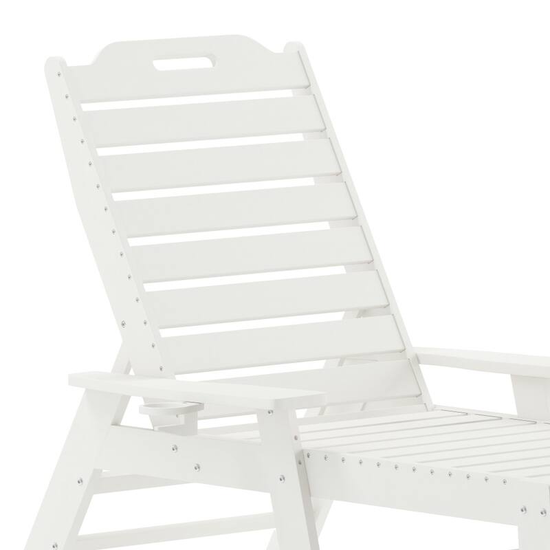 3pc Commercial Indoor/Outdoor Adirondack Set with 2 Loungers, Side Table