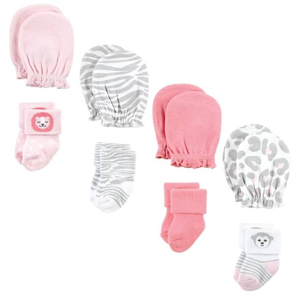 slide 1 of 1, Hudson Baby Infant Girl Socks and Mittens Set, Safari Girl, 0-6 Months - Safari Girl Safari Girl - 0-6 Months