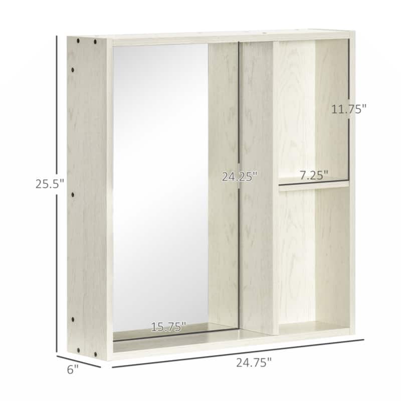 Bathroom Medicine Cabinet with Mirror, Storage Shelf,White