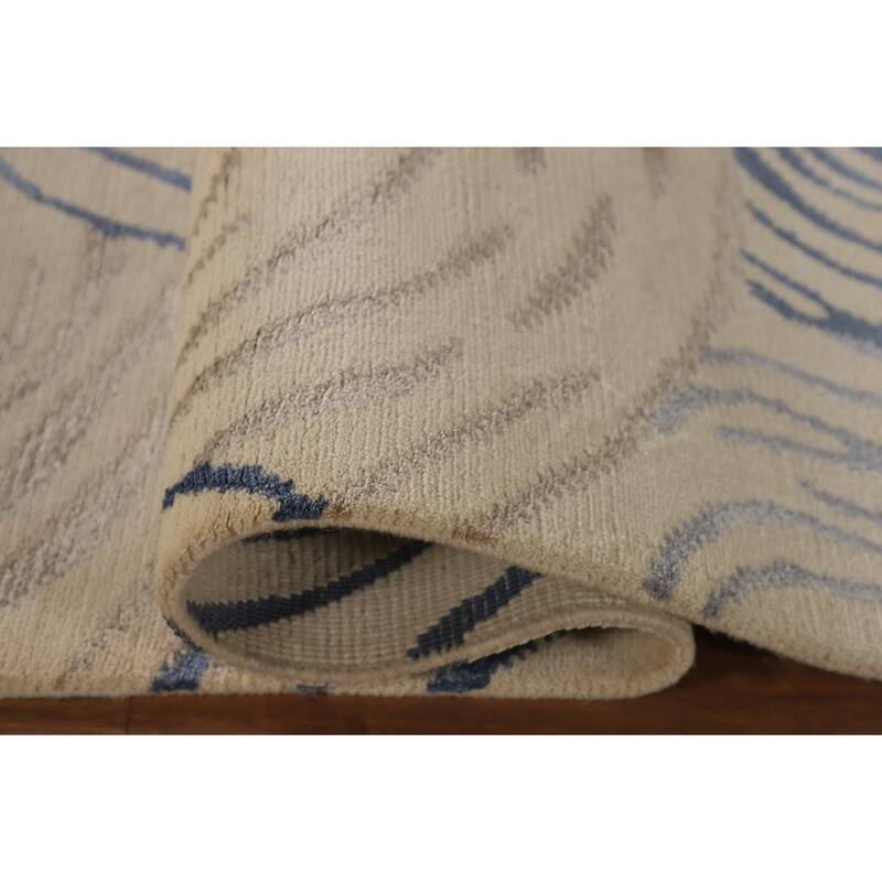 All-Over Gabbeh Oriental Area Rug Hand-Knotted Wool Carpet - 6'0" x 8'9"