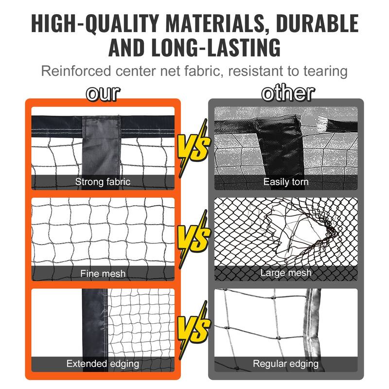 Pickleball Net Set Weather Resistant Steady Metal Frame & Strong PE Net, for Outdoor Backyard Driveway