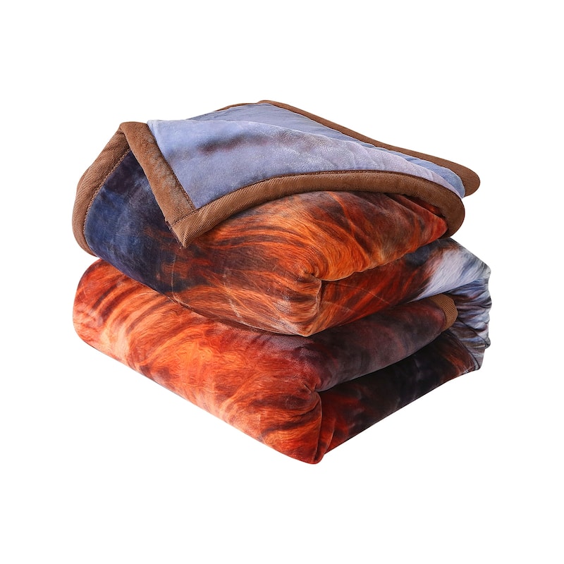 3 Ply Reversible Fleece Comforter for Winter 85"x93" 8lbs